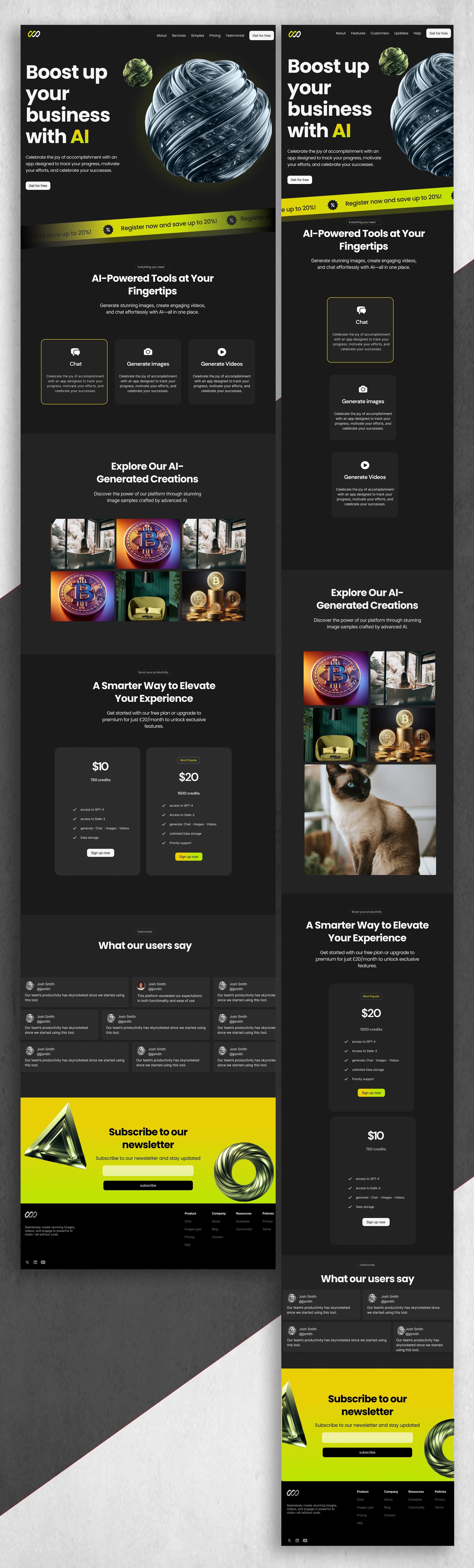 AI-Gen homepage design