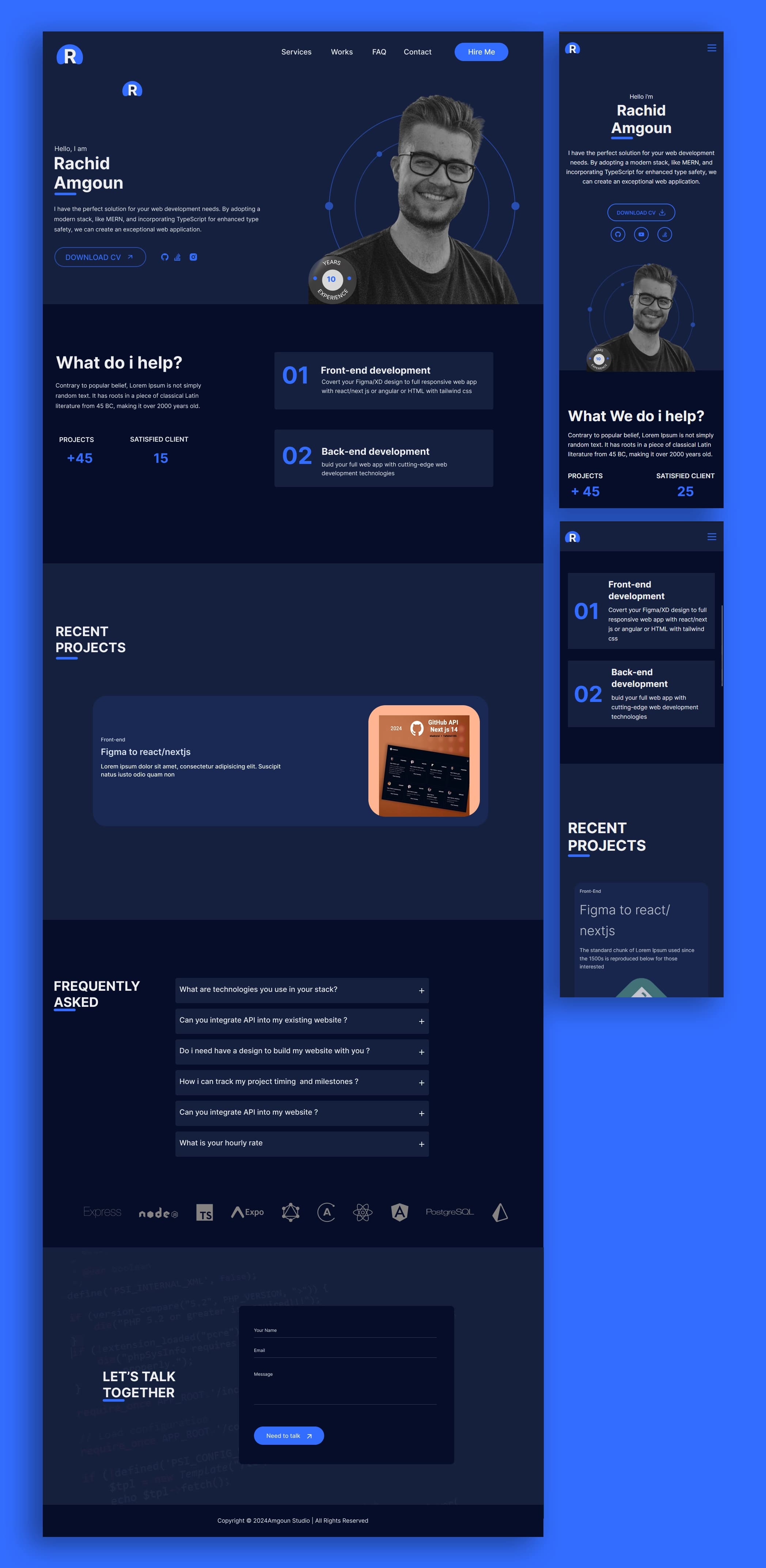 next js portfolio homepage design with framer motion